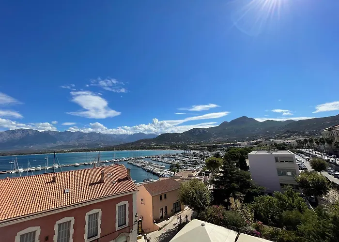 Calvi T2 climatisé, wifi, centre-ville, à proximité plage, commerces, taxi&gare, vue plage&montagne